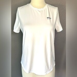 Lululemon Women’s White Top Graphic Miami & Lululemon Logo Short Sleeve Size 6